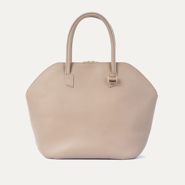Sac de voyage Pecten INER en cuir de veau grège, vue de face