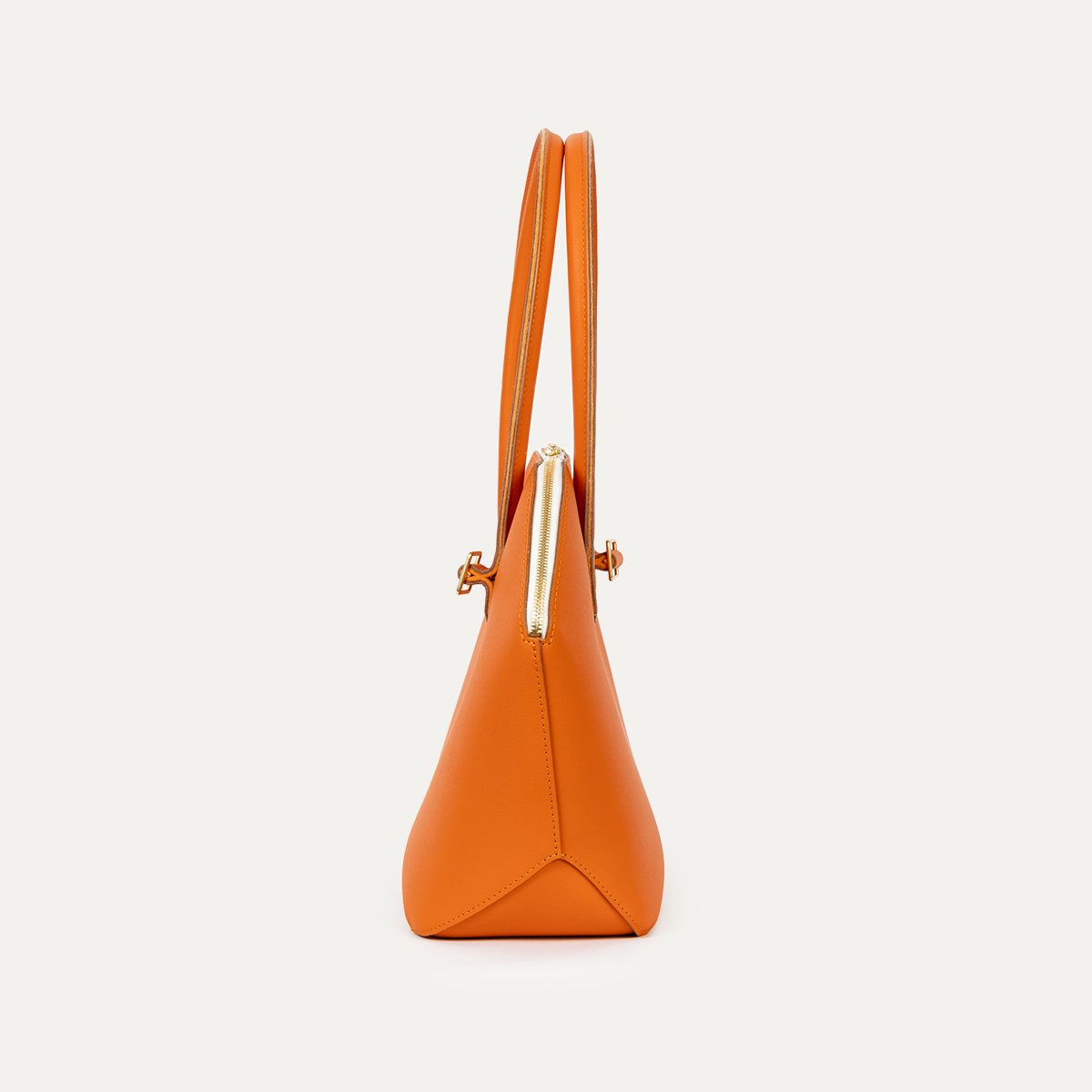 Sac Pecten Minimus INER en cuir de veau orange, vue de profil