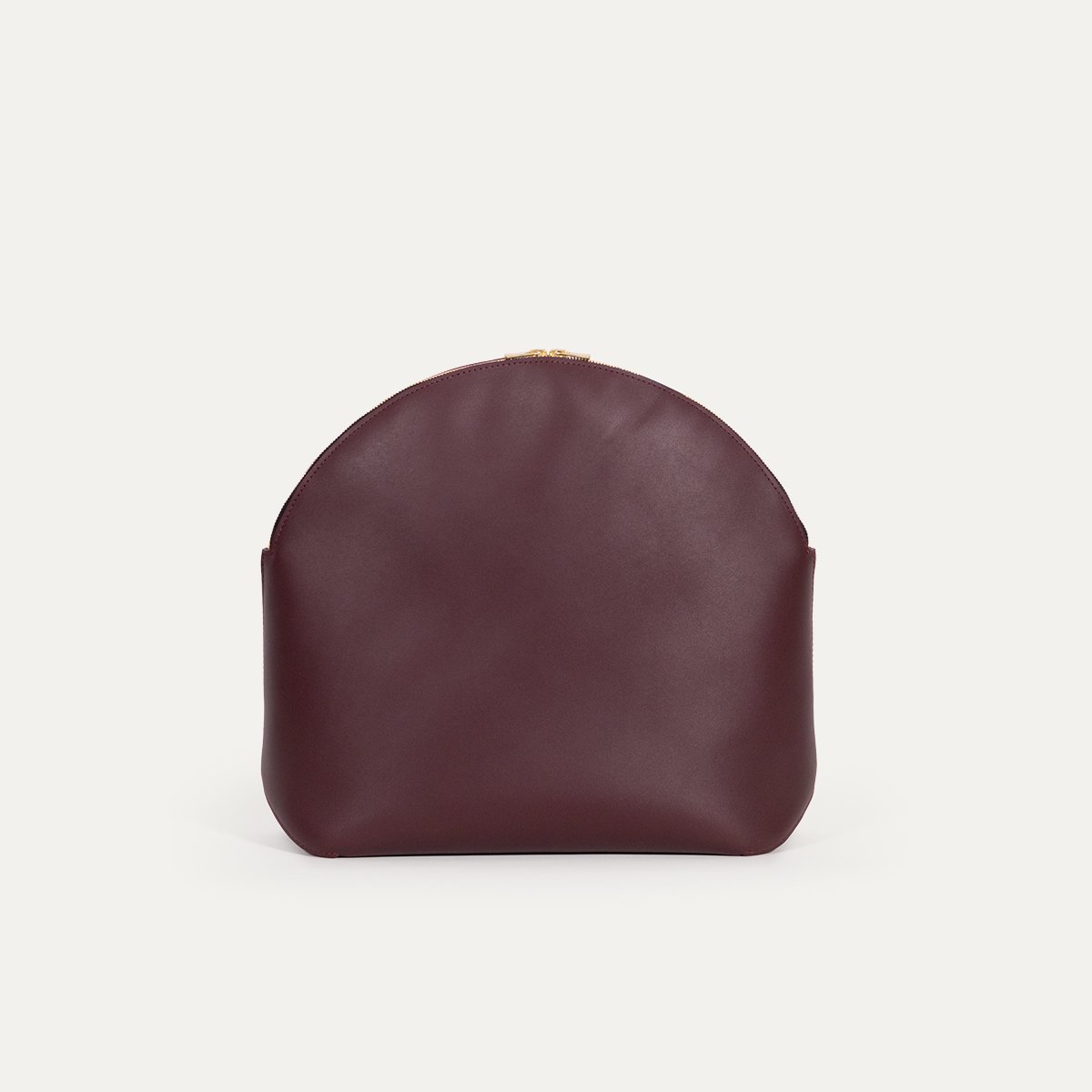 Pochette en cuir Bonbonnière INER lie de vin, vue de face