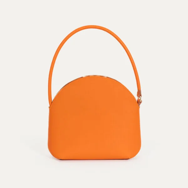 Sac à main en cuir de veau Dionaea Main INER orange, vue de face