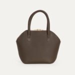 Petit sac en cuir de veau Pecten Pico Essentiel INER kaki, vue de face