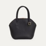 Petit sac en cuir de veau Pecten Pico INER noir, vue de face