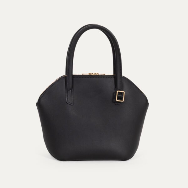 Petit sac en cuir de veau Pecten Pico INER noir, vue de face