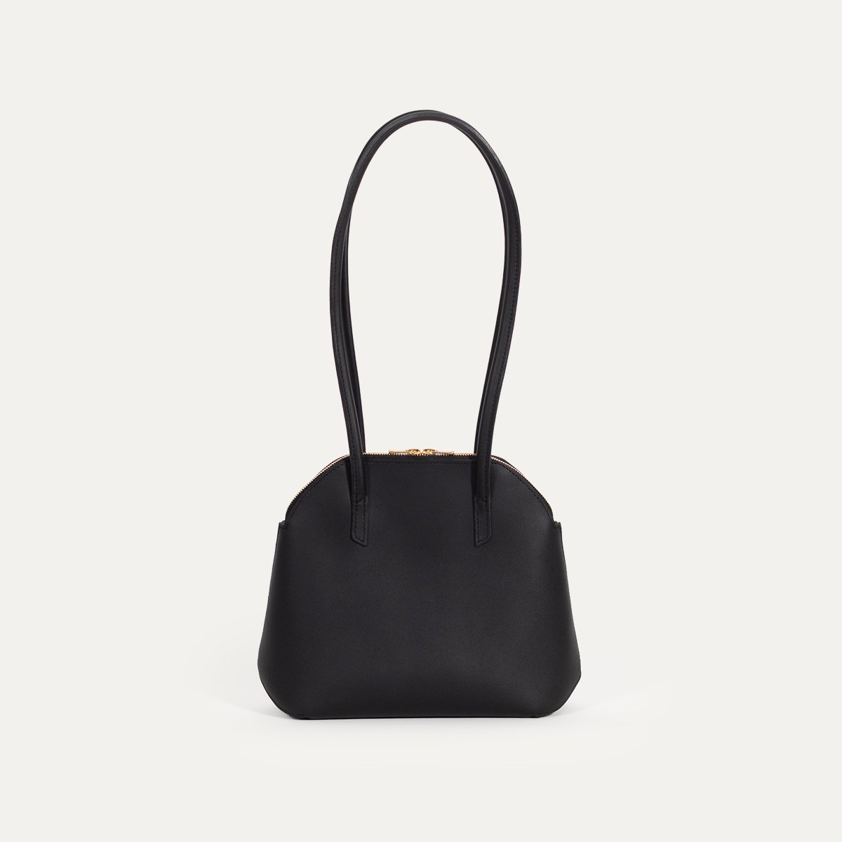 Sac à main Physalis Pico INER en cuir de veau noir, vue de face