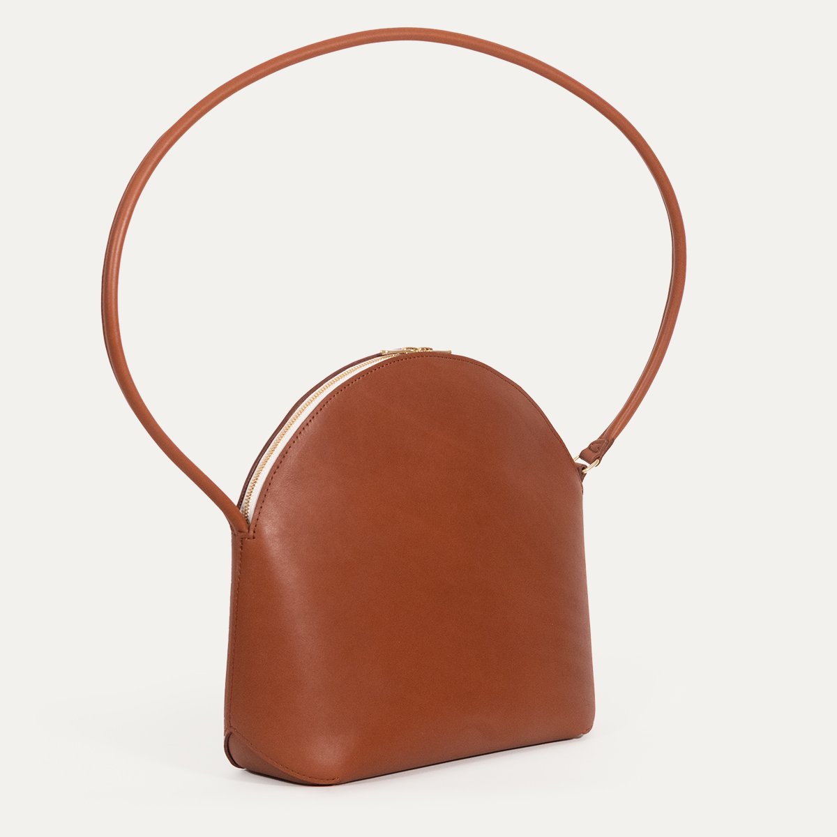 Sac à main en cuir de veau Dionaea Épaule INER fauve, vue trois-quarts