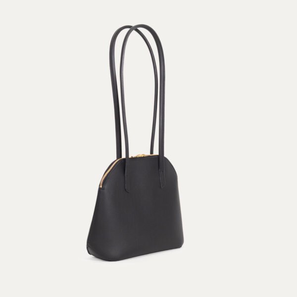 Sac à main en cuir de veau Physalis Pico INER noir, vue trois-quarts