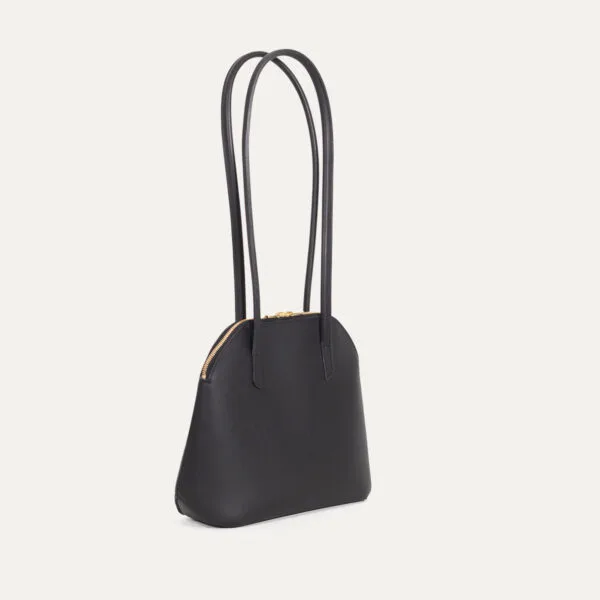 Sac à main en cuir de veau Physalis Pico INER noir, vue trois-quarts