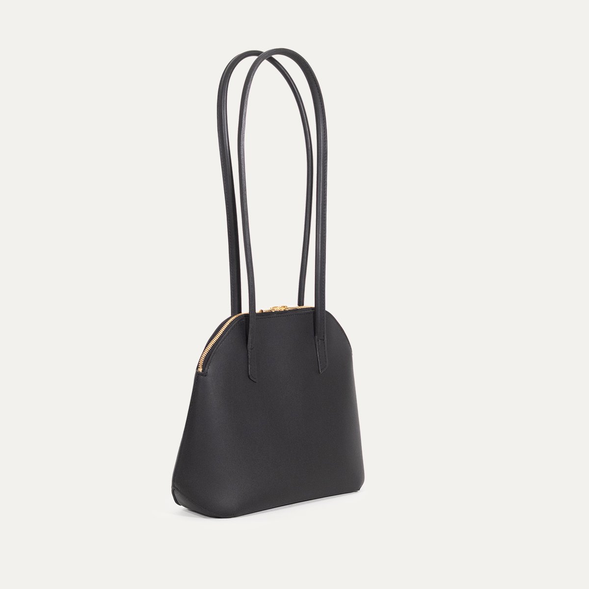Sac à main en cuir de veau Physalis Pico INER noir, vue trois-quarts