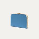 Portefeuille Intime INER en cuir de veau bleu cobalt, vue trois-quarts
